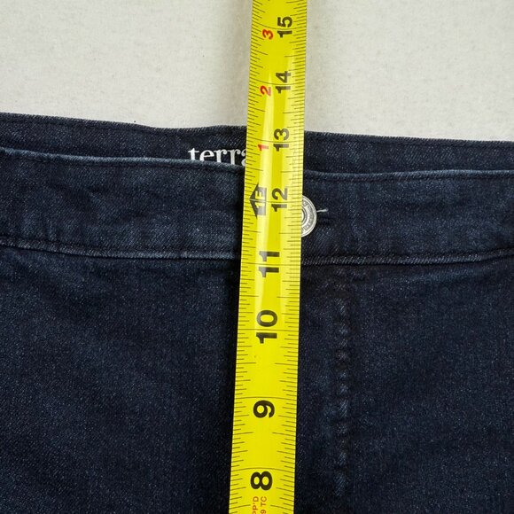 Terra & Sky Womens Straight Leg Stretch Dark Wash Blue Denim Jeans Size 18WP NWT - Picture 8 of 10